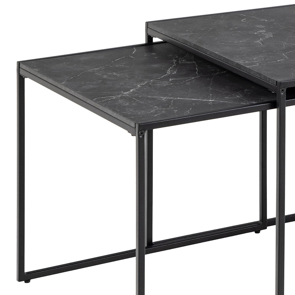 Infinity Square/Coffee Table Setin Matt Black Set of 3 - image 10