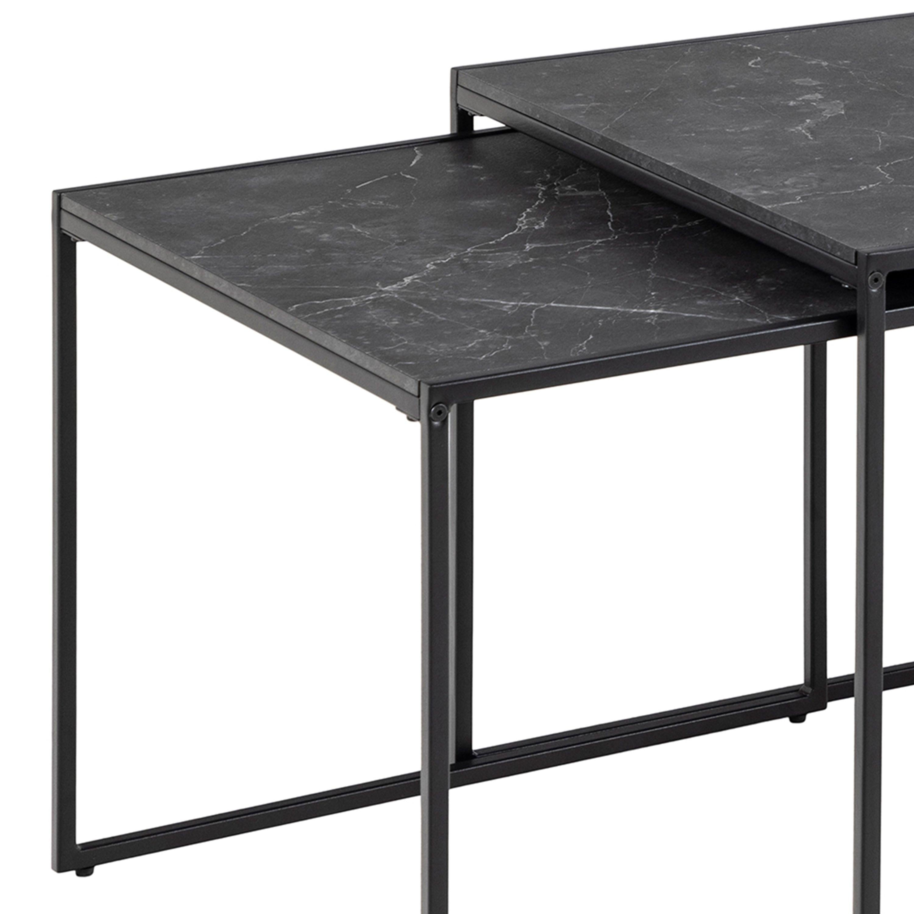 Infinity Square/Coffee Table Setin Matt Black Set of 3 - image 10