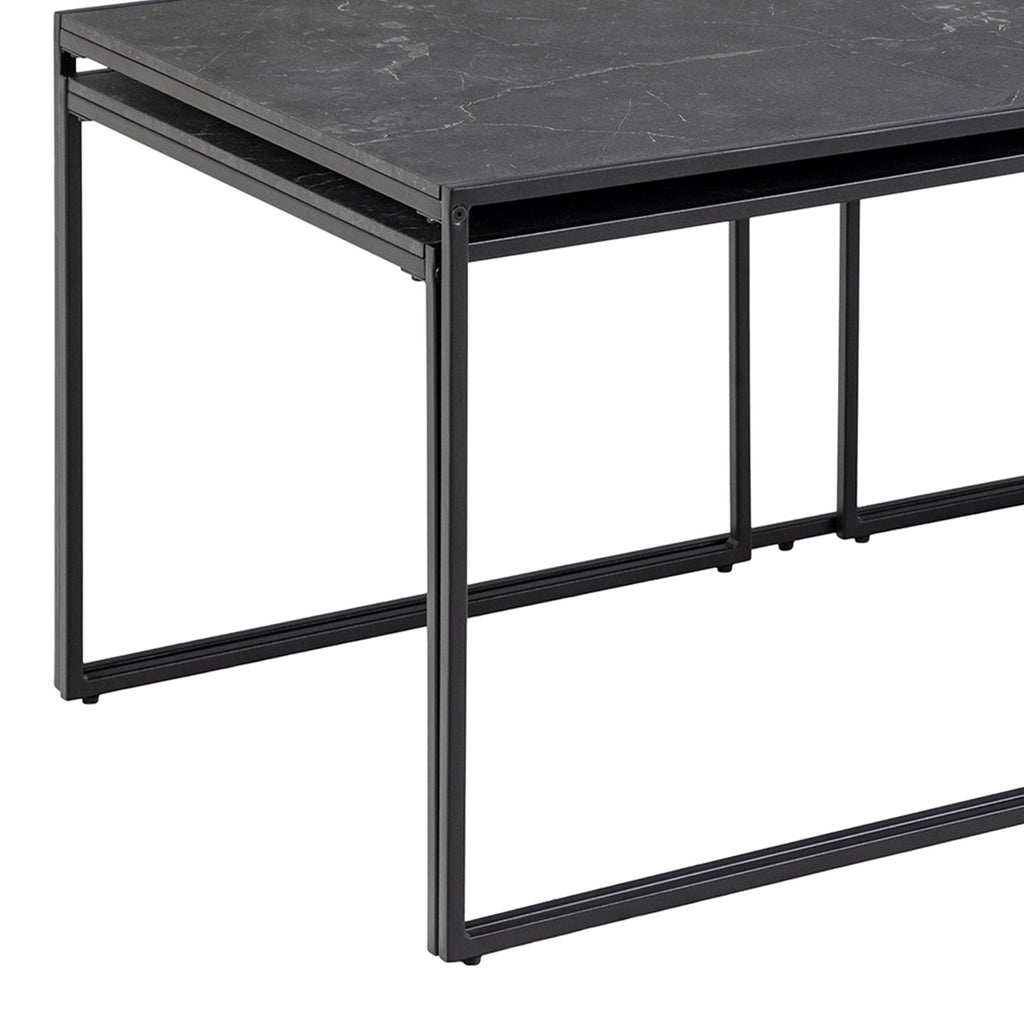 Infinity Square/Coffee Table Setin Matt Black Set of 3 - image 11