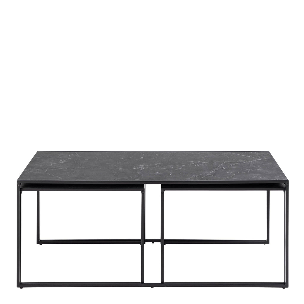 Infinity Square/Coffee Table Setin Matt Black Set of 3 - image 2