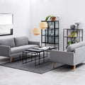 Infinity Square/Coffee Table Setin Matt Black Set of 3 - image 5