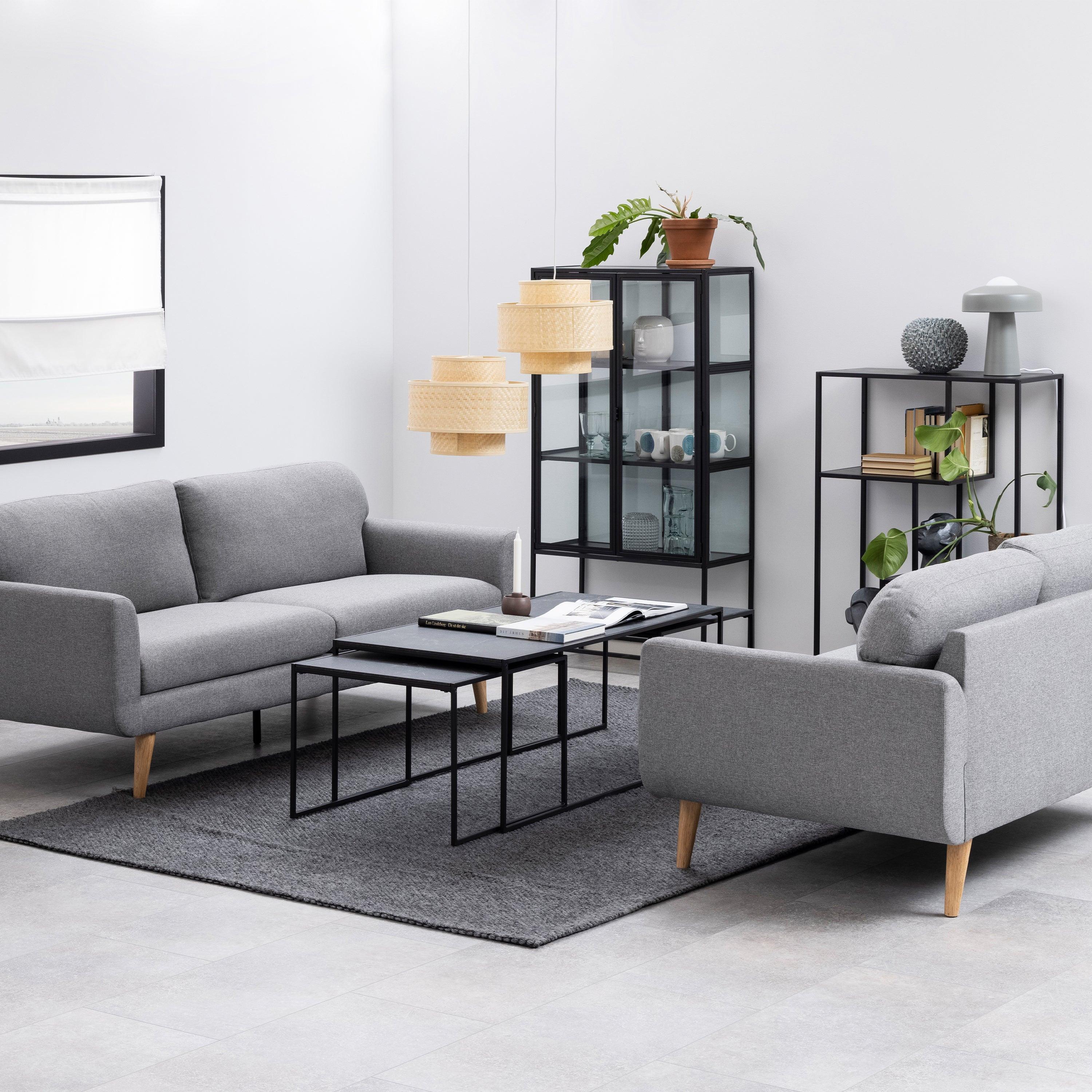 Infinity Square/Coffee Table Setin Matt Black Set of 3 - image 5