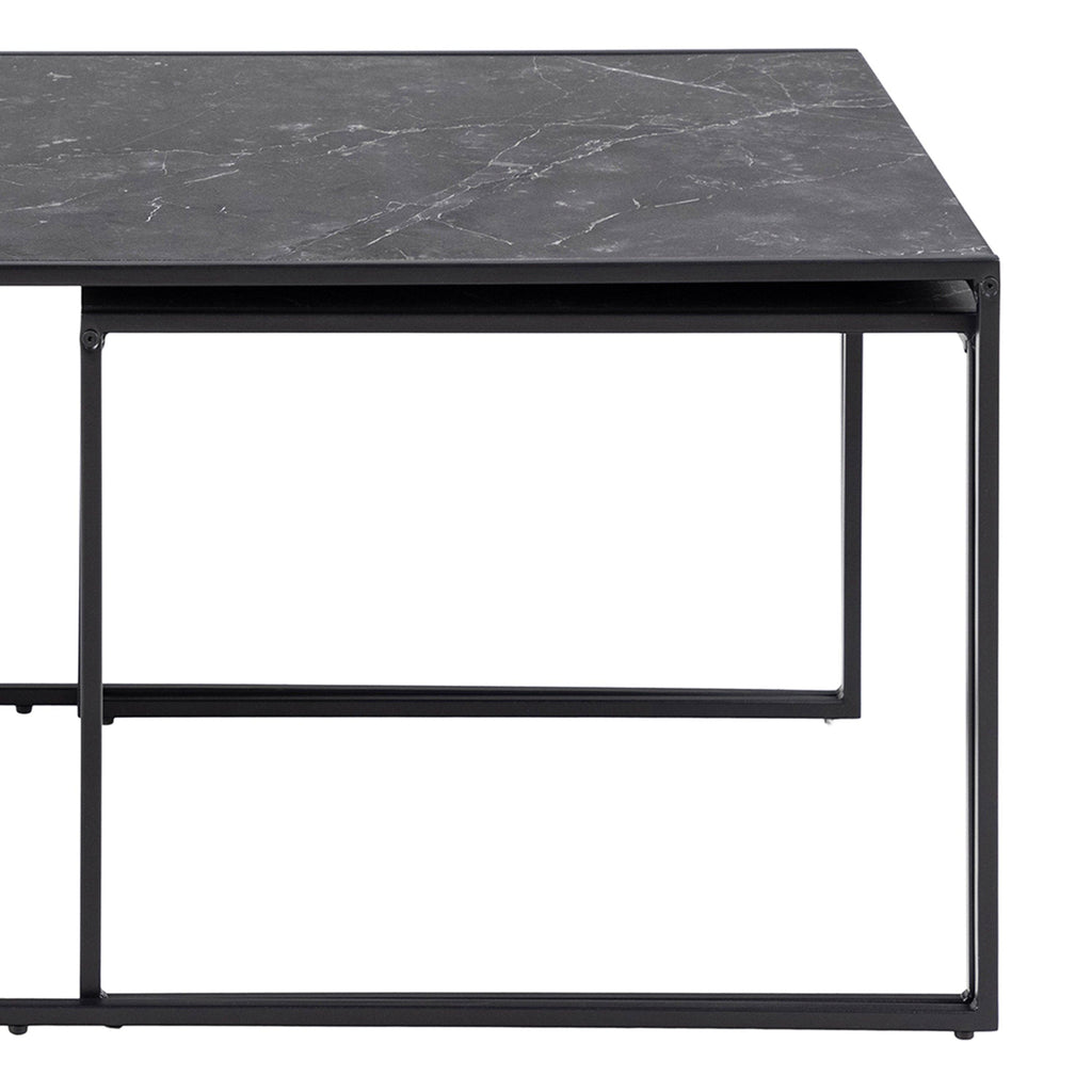 Infinity Square/Coffee Table Setin Matt Black Set of 3 - image 9