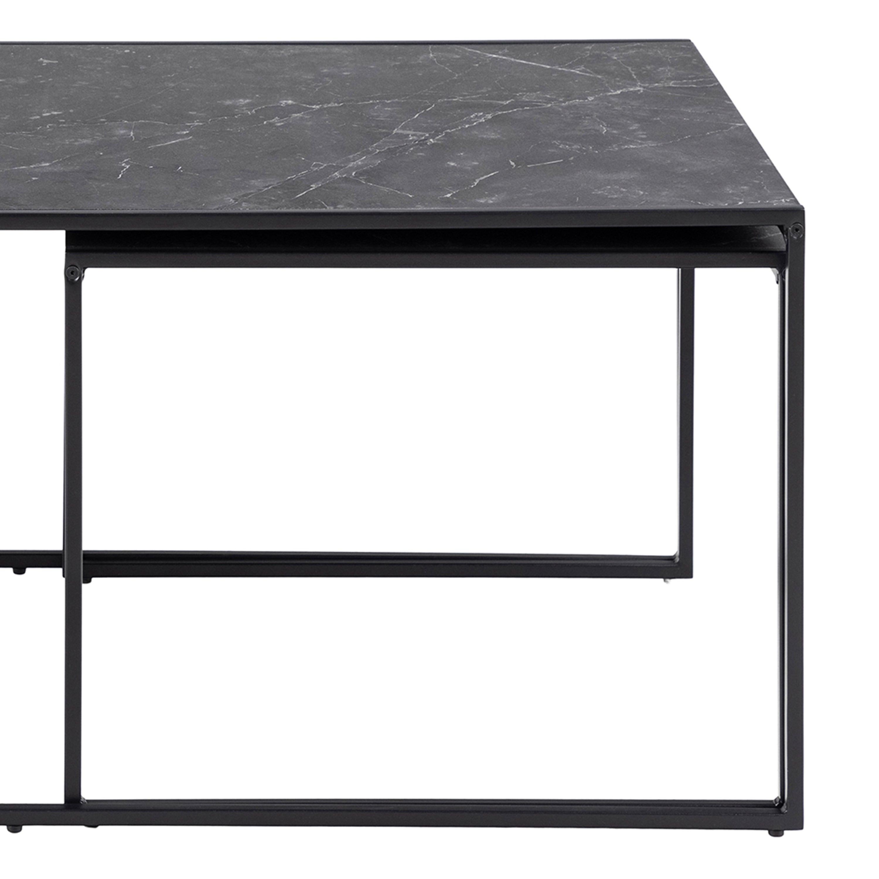 Infinity Square/Coffee Table Setin Matt Black Set of 3 - image 9
