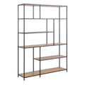 Seaford Bookcase with 5 Shelves in Black and Oak
