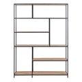 Seaford Bookcase with 5 Shelves in Black and Oak - image 2