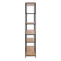 Seaford Bookcase with 5 Shelves in Black and Oak - image 3
