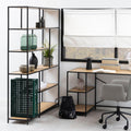 Seaford Bookcase with 5 Shelves in Black and Oak - image 4
