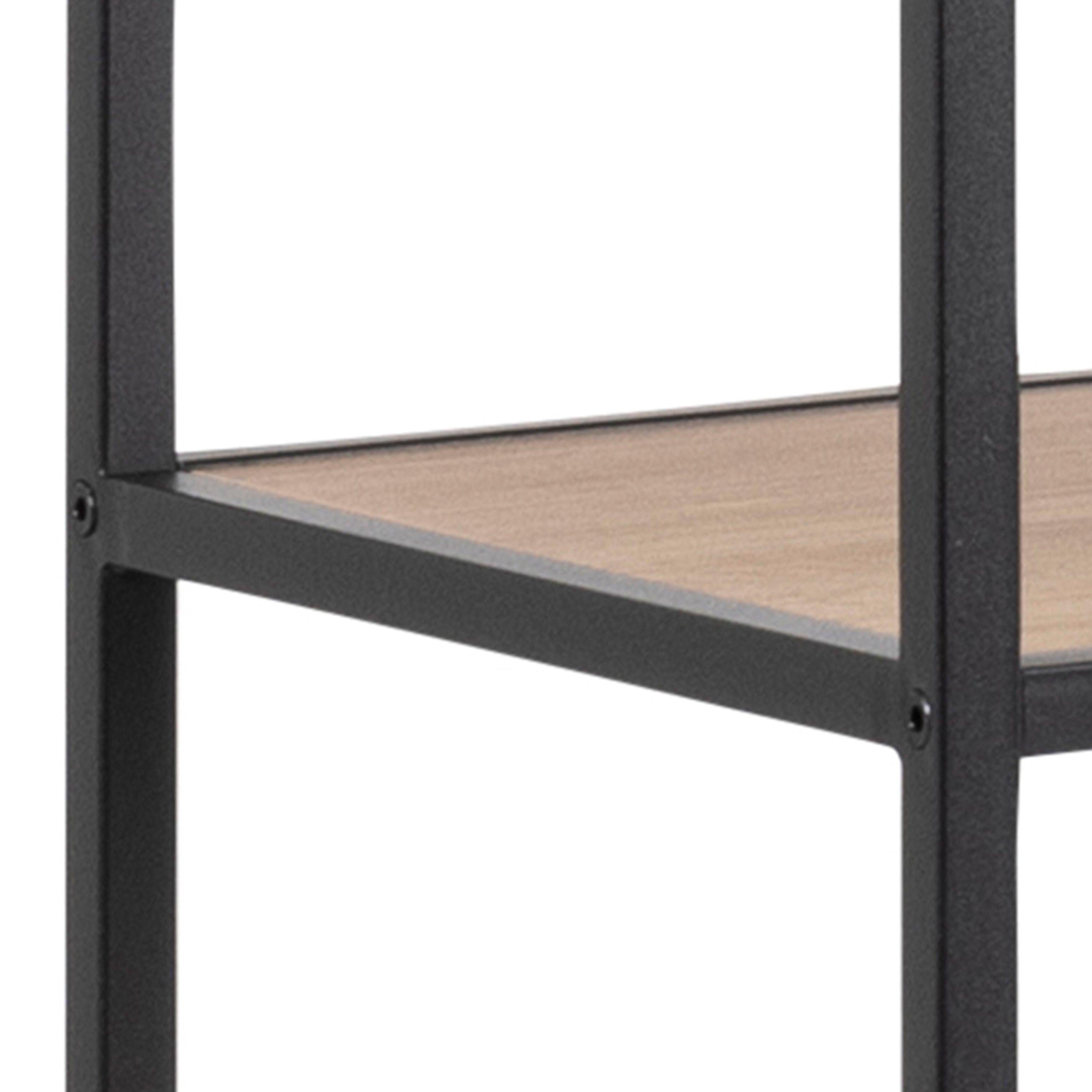 Seaford Bookcase with 5 Shelves in Black and Oak - image 5