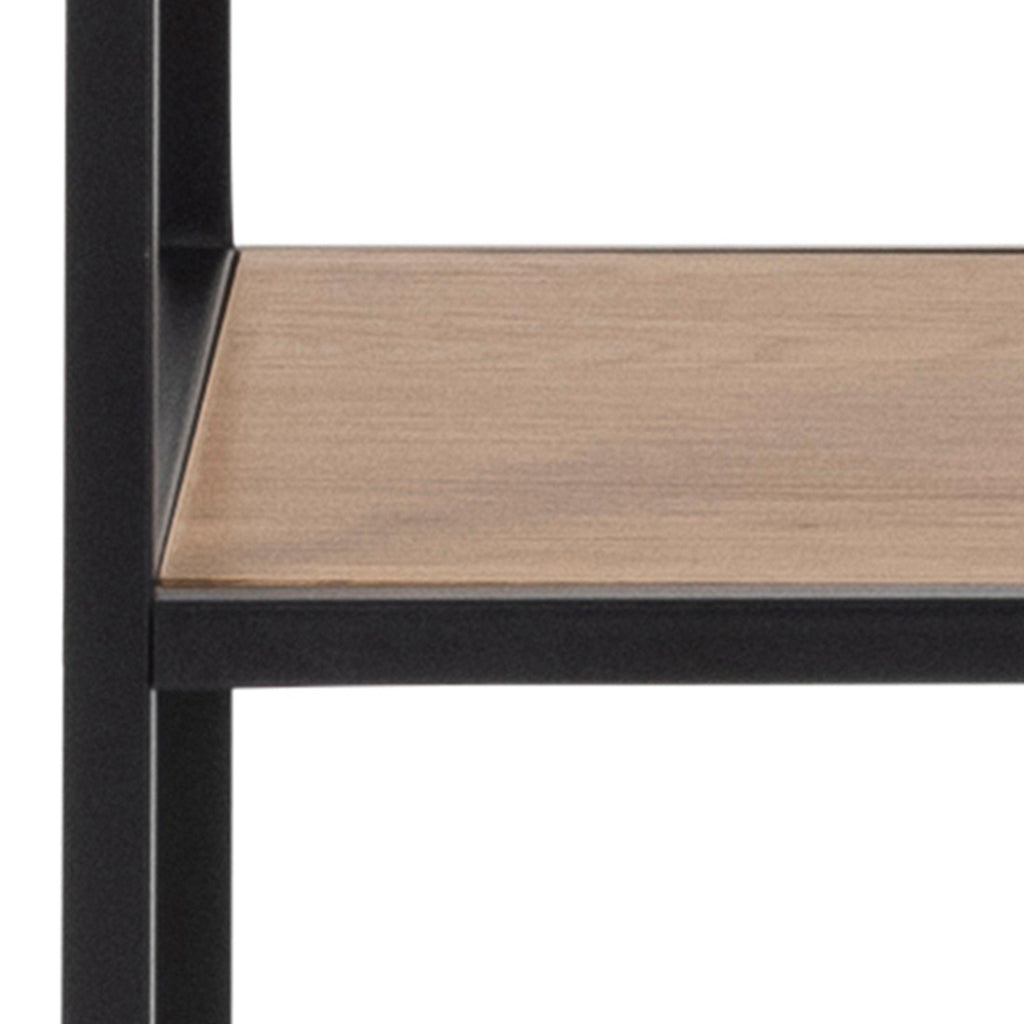 Seaford Bookcase with 5 Shelves in Black and Oak - image 8