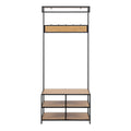 Seaford Clothes Rack with 3 Shelves in Black and Oak - image 2
