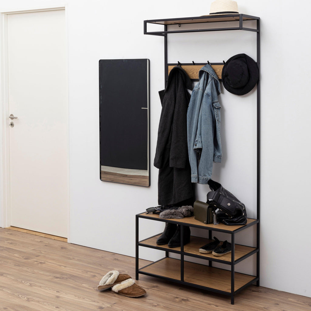 Seaford Clothes Rack with 3 Shelves in Black and Oak - image 4