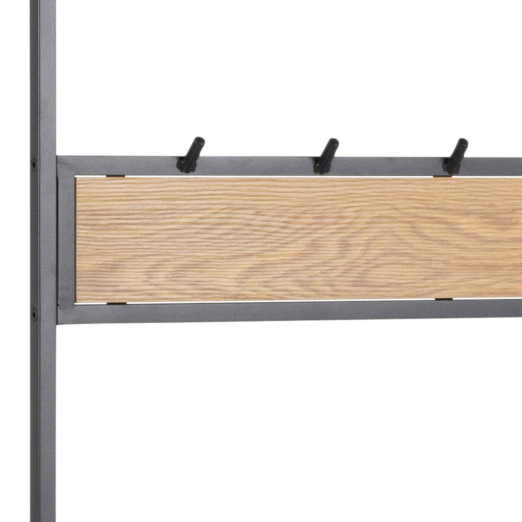 Seaford Clothes Rack with 3 Shelves in Black and Oak - image 6