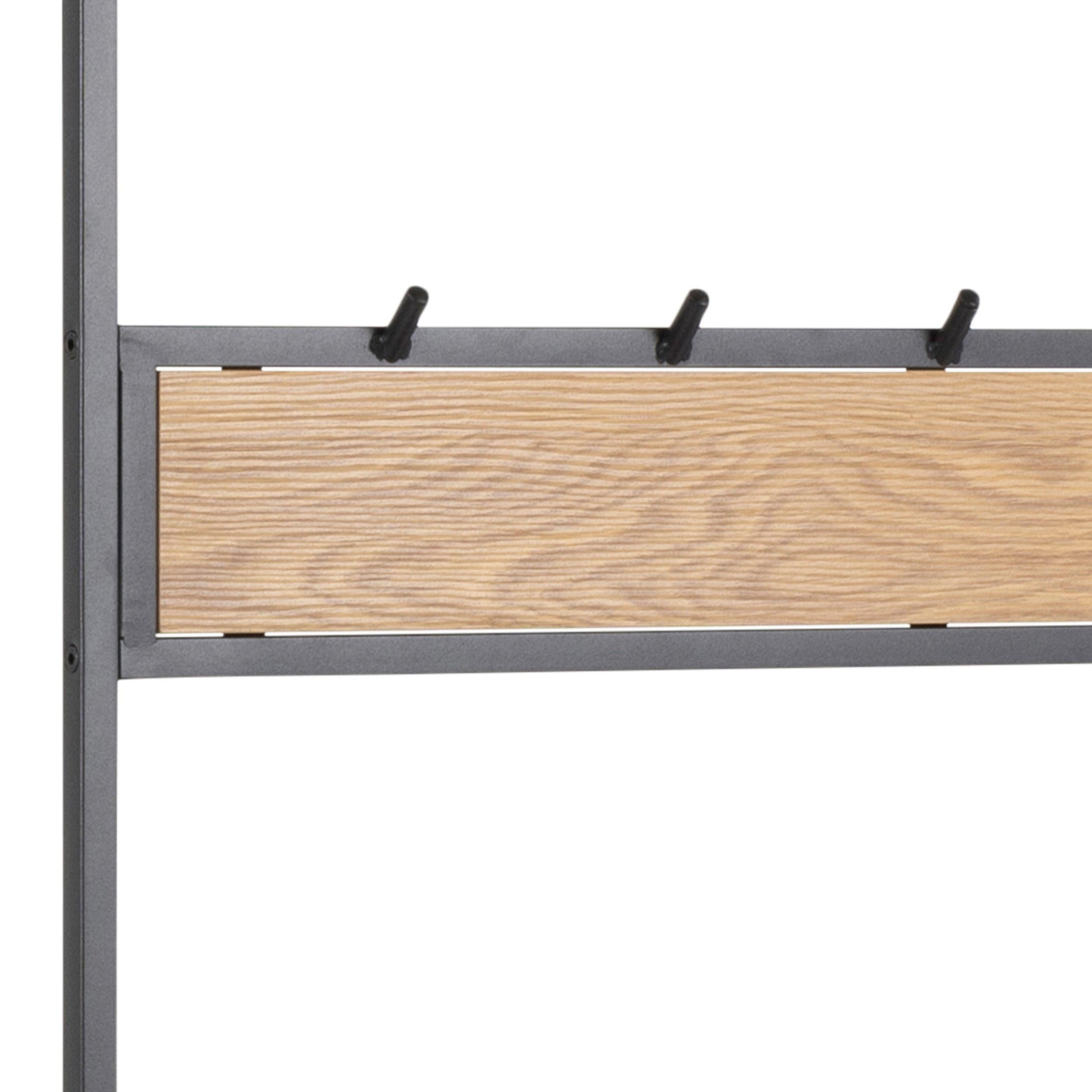 Seaford Clothes Rack with 3 Shelves in Black and Oak - image 6