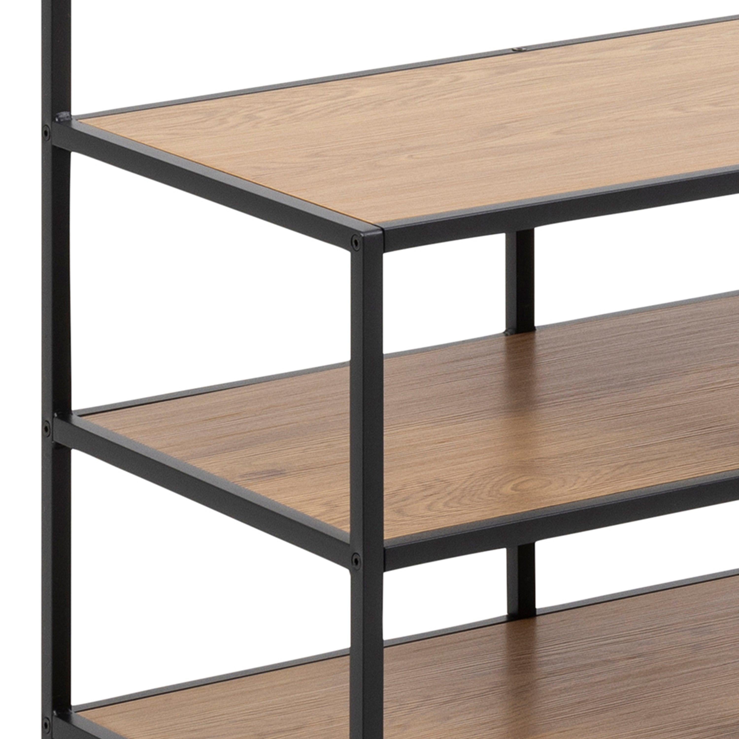 Seaford Clothes Rack with 3 Shelves in Black and Oak - image 7