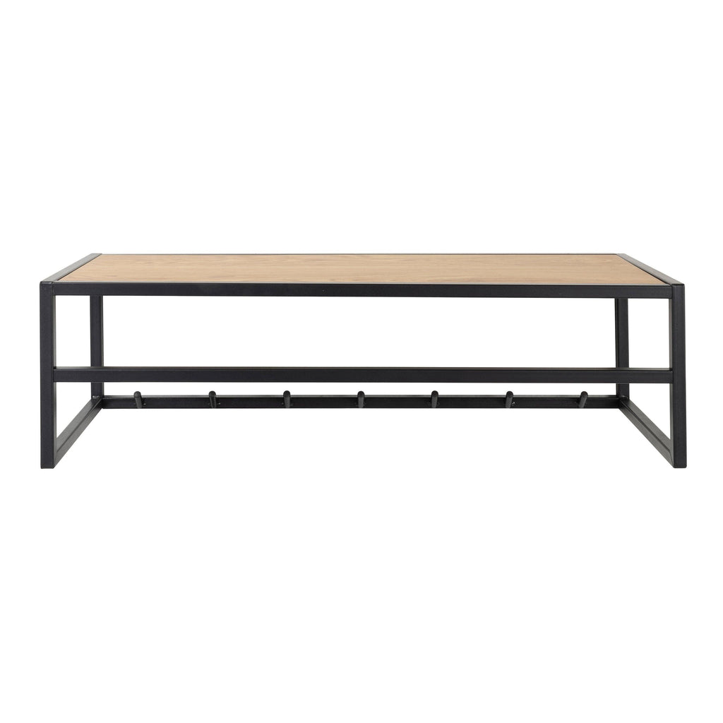 Seaford Black Metal Coat Rack with Oak Top - image 2