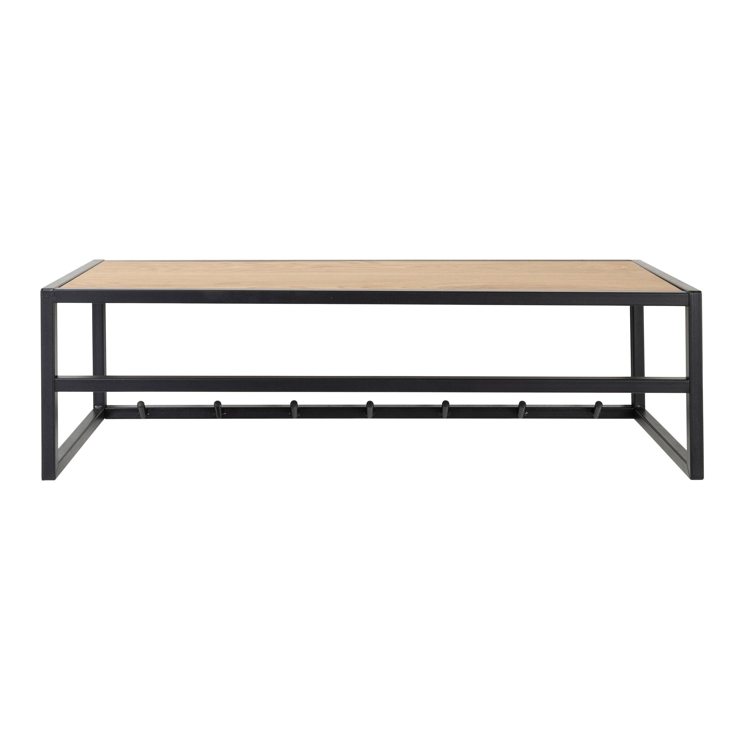 Seaford Black Metal Coat Rack with Oak Top - image 2