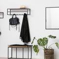 Seaford Black Metal Coat Rack with Oak Top - image 4