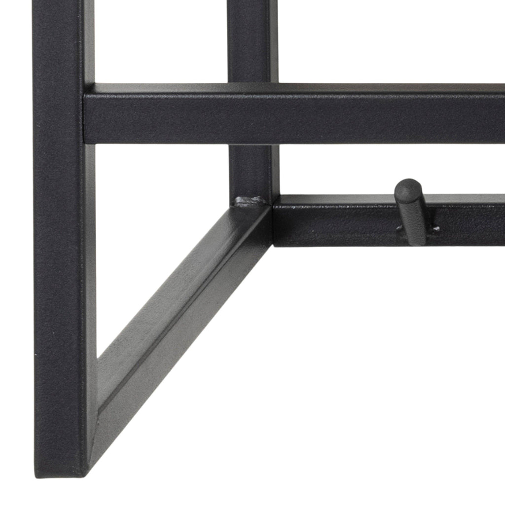 Seaford Black Metal Coat Rack with Oak Top - image 9
