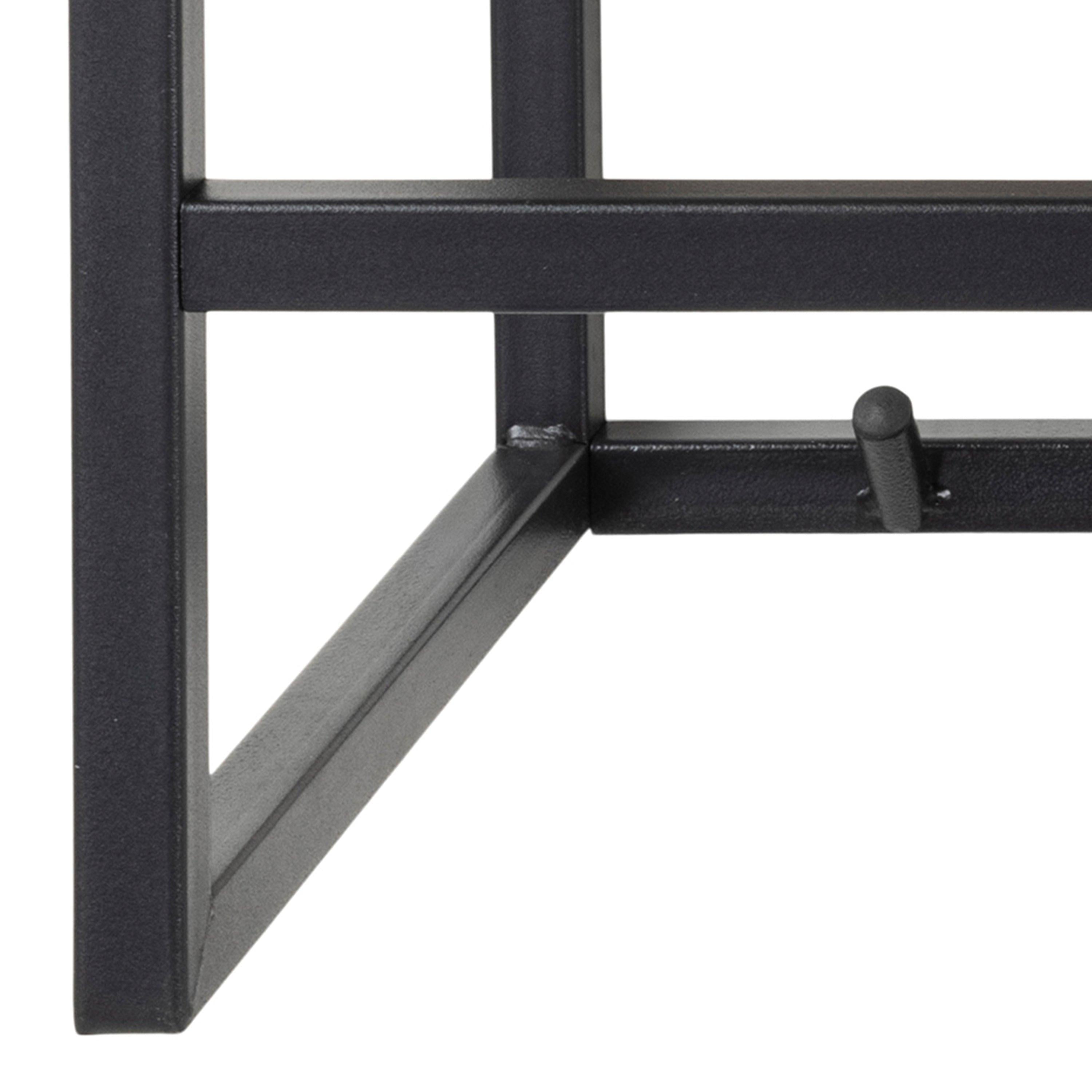 Seaford Black Metal Coat Rack with Oak Top - image 9