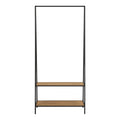 Seaford Black Metal Clothes Rack with 2 Oak Shelves - image 2