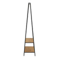 Seaford Black Metal Clothes Rack with 2 Oak Shelves - image 3