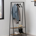 Seaford Black Metal Clothes Rack with 2 Oak Shelves - image 5