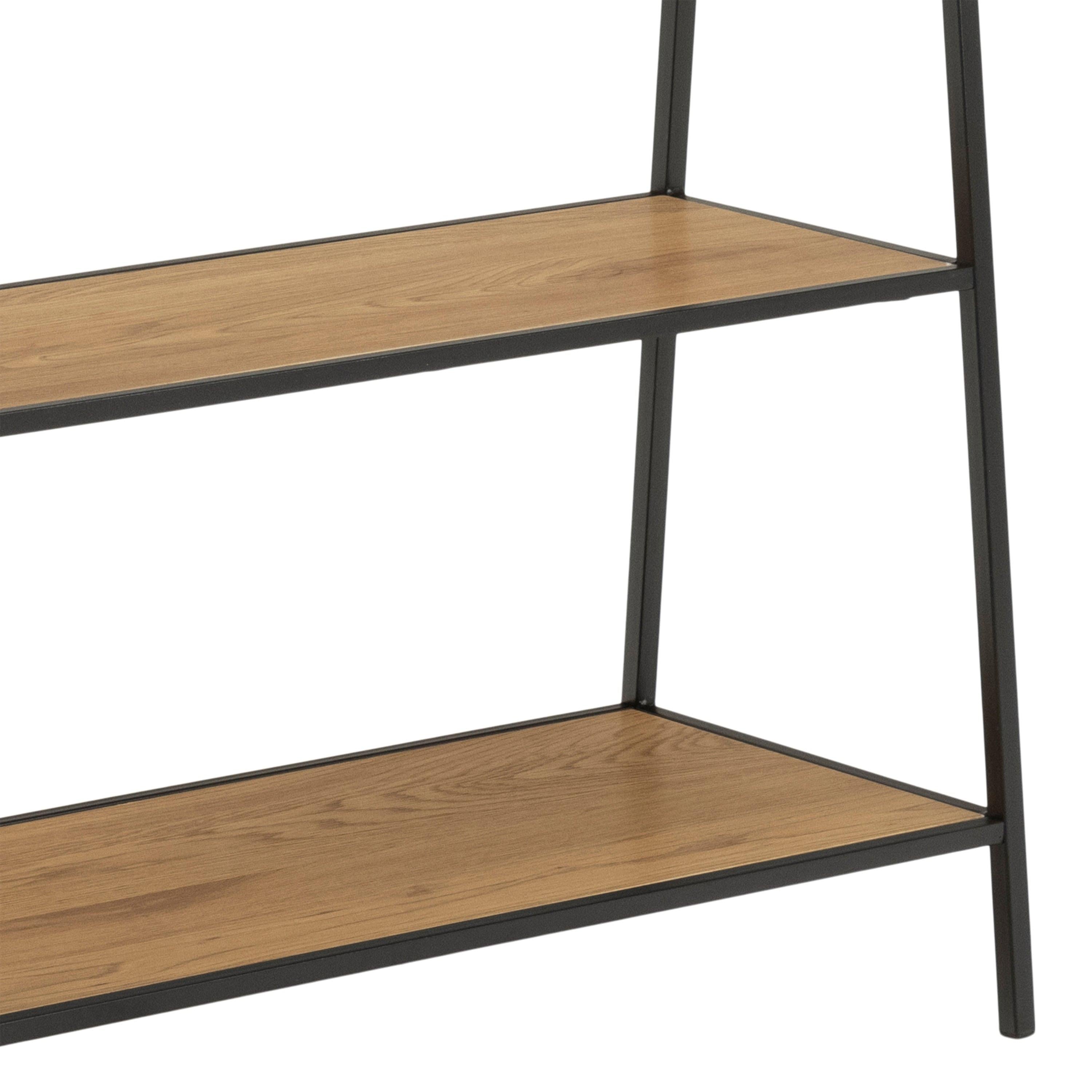 Seaford Black Metal Clothes Rack with 2 Oak Shelves - image 7
