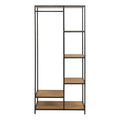 Seaford Black Metal Clothes Rack with 5 Oak Shelves - image 2