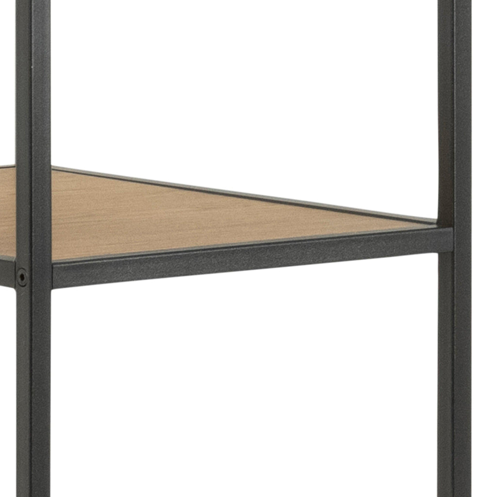 Seaford Black Metal Clothes Rack with 5 Oak Shelves - image 7