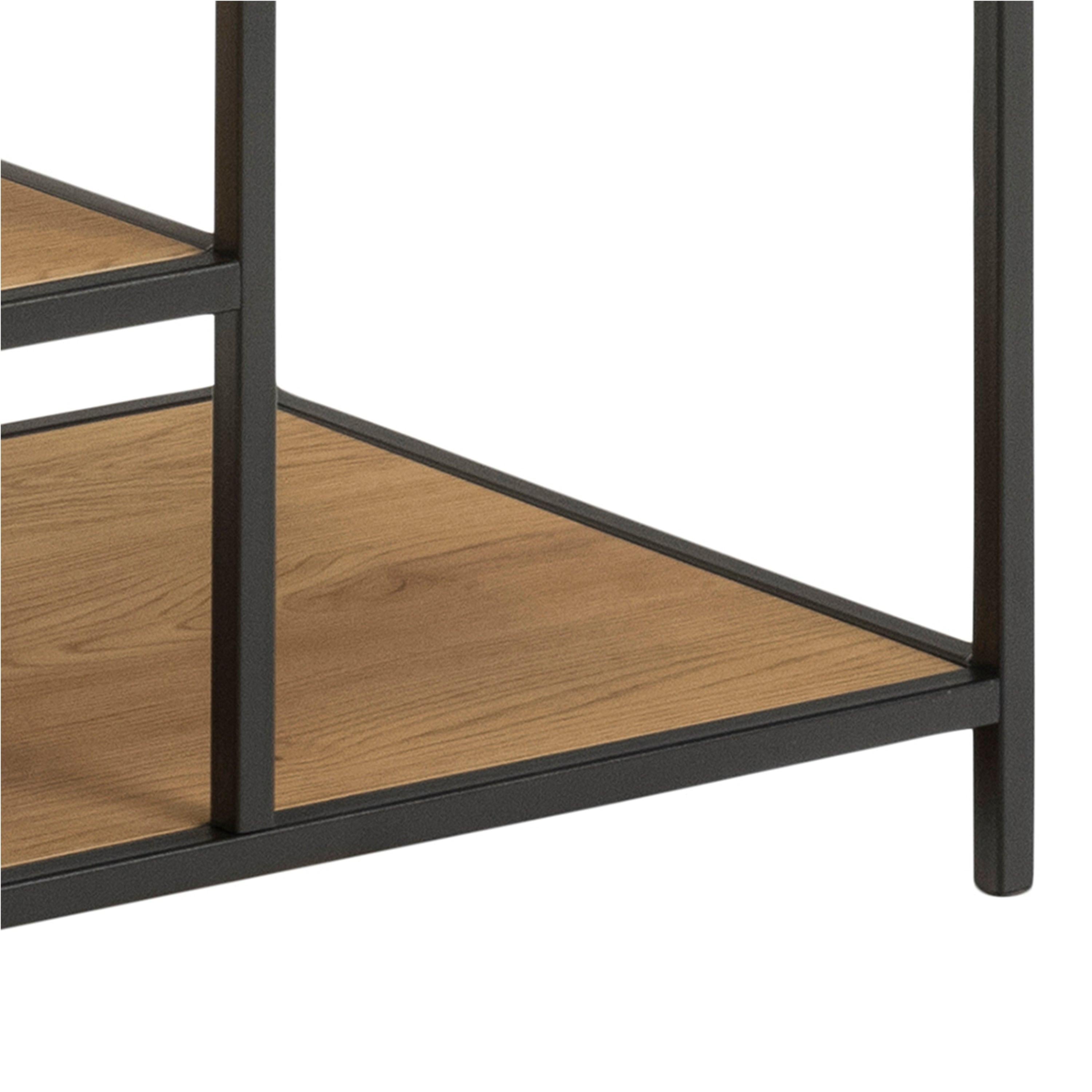 Seaford Black Metal Clothes Rack with 5 Oak Shelves - image 8