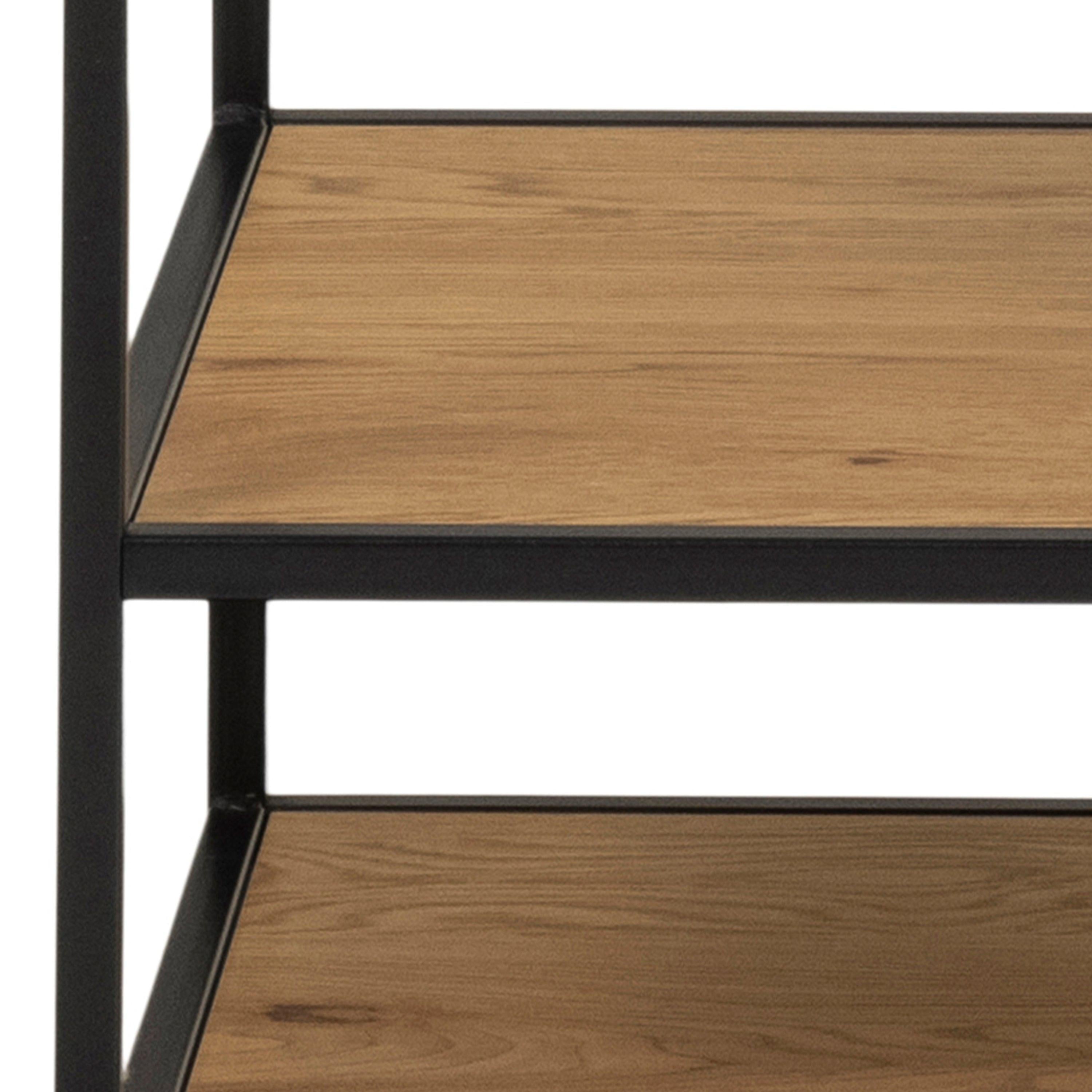 Seaford Black Metal Clothes Rack with 5 Oak Shelves - image 9