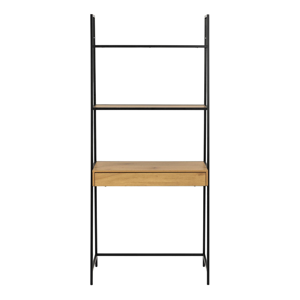 Seaford Bookcase with 1 Drawer in Black and Oak - image 2