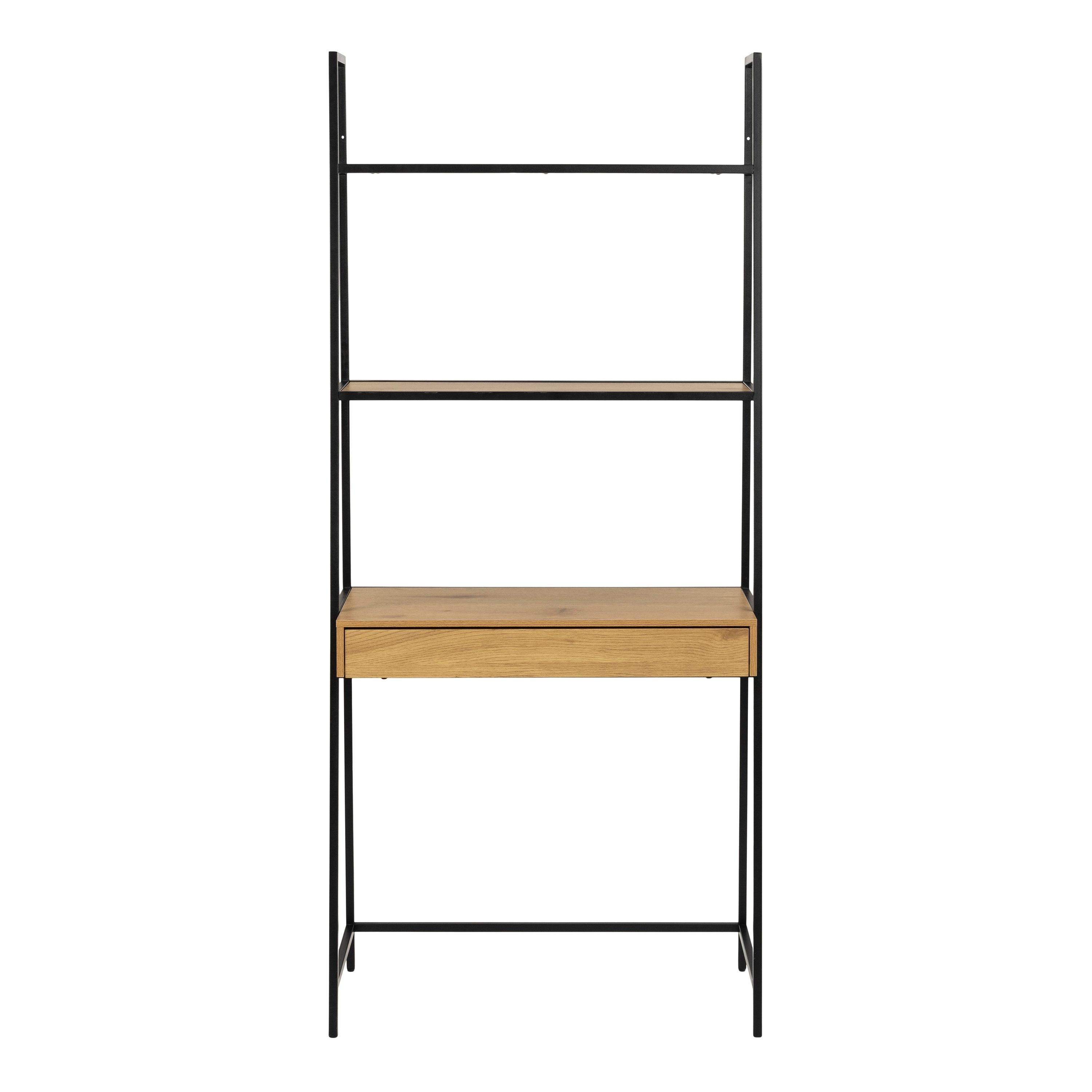 Seaford Bookcase with 1 Drawer in Black and Oak - image 2