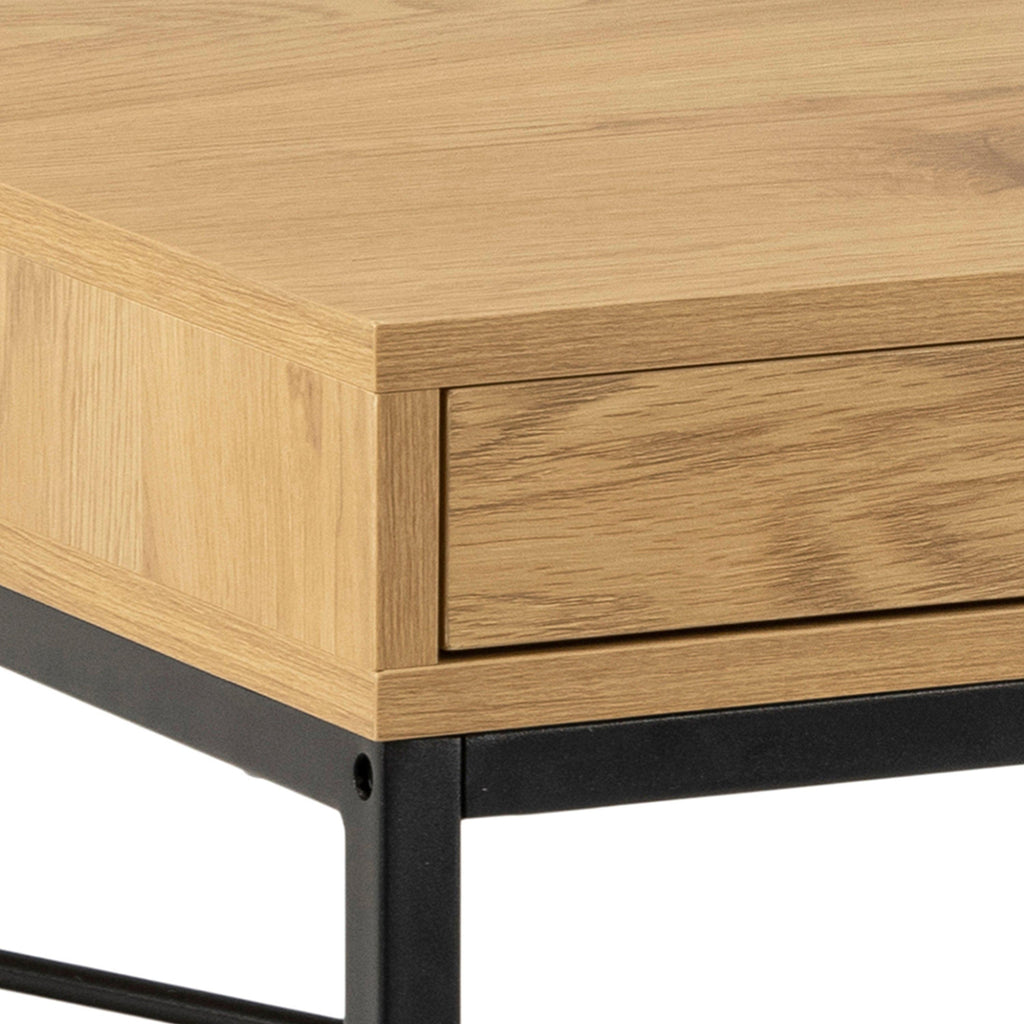 Seaford Office Desk with 1 Drawer in Black and Oak - image 7