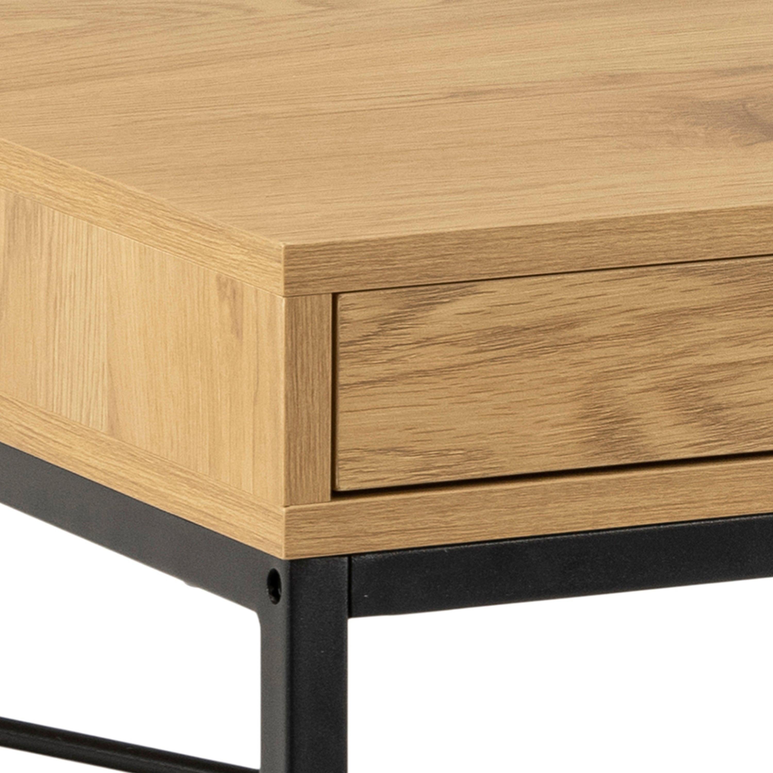 Seaford Office Desk with 1 Drawer in Black and Oak - image 7