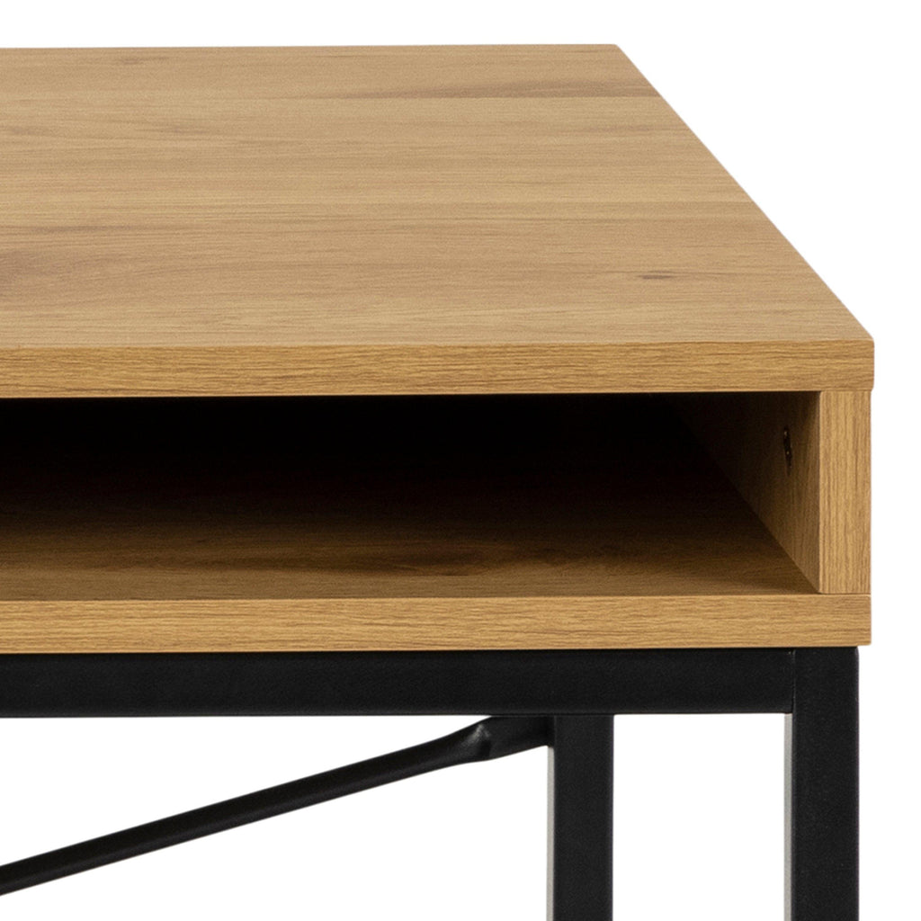 Seaford Office Desk with 1 Drawer in Black and Oak - image 9