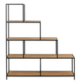 Seaford Bookcase with 4 Shelves in Black and Oak - image 2