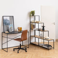 Seaford Bookcase with 4 Shelves in Black and Oak - image 4