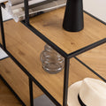 Seaford Bookcase with 4 Shelves in Black and Oak - image 5