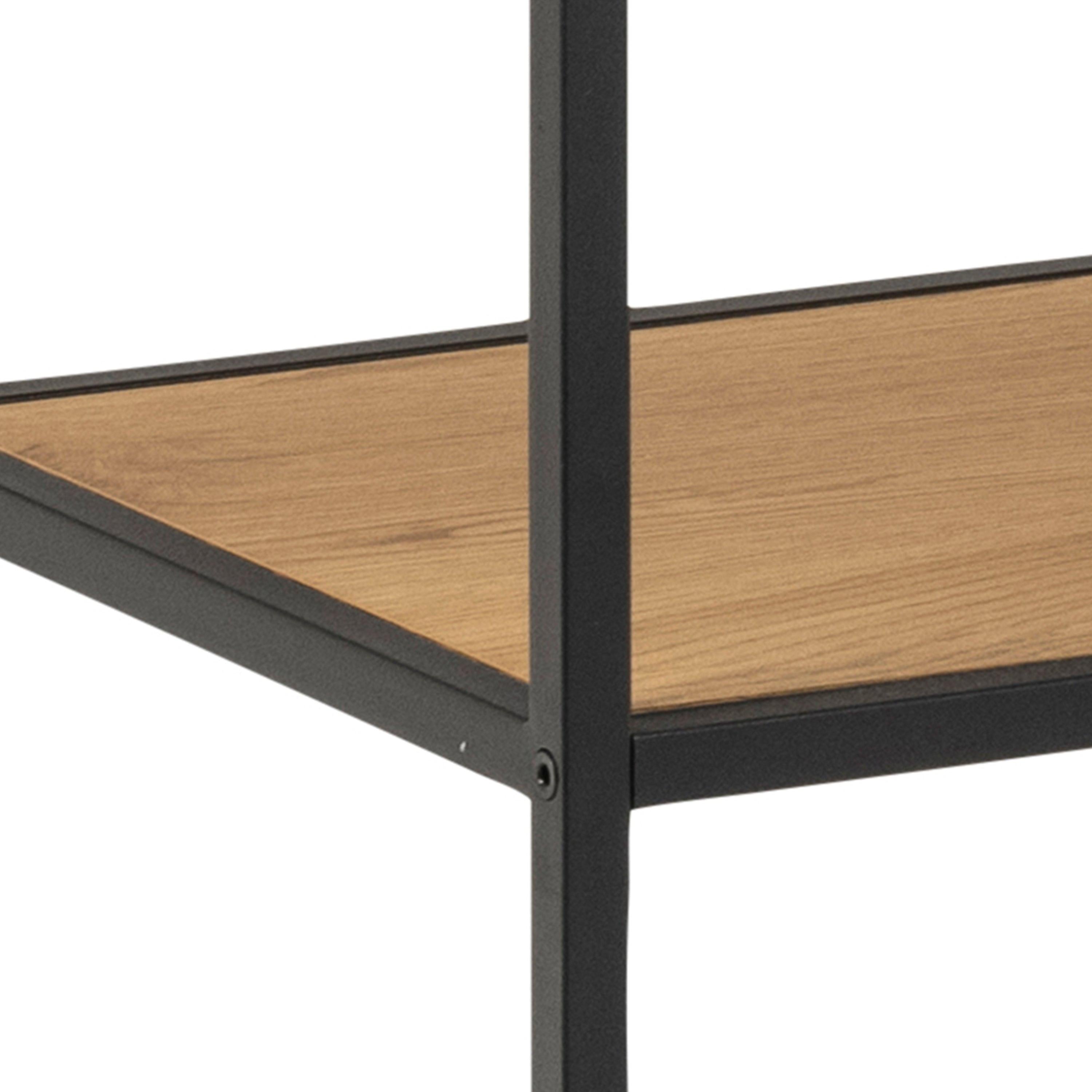 Seaford Bookcase with 4 Shelves in Black and Oak - image 8
