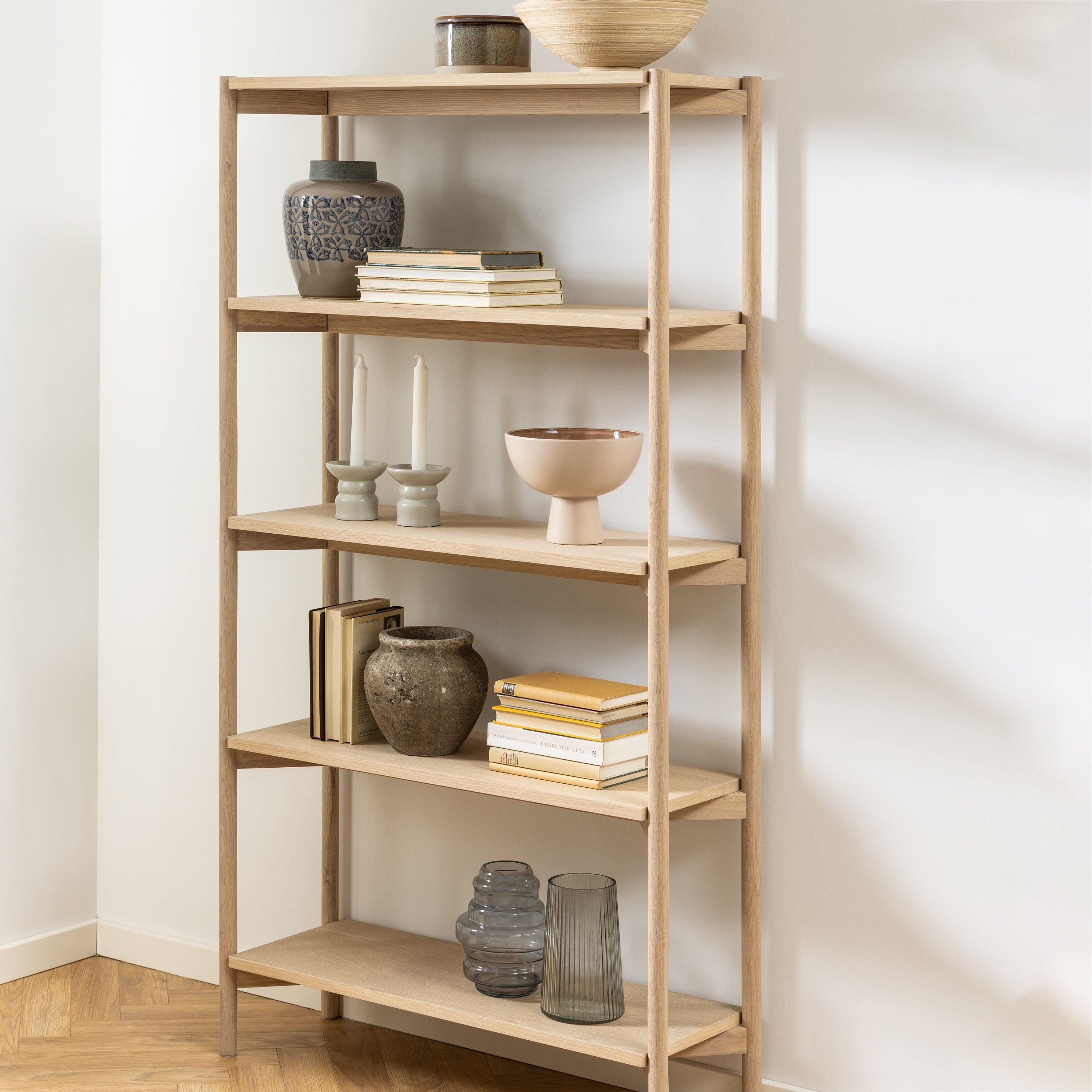 Braidwood Bookcase with 4 Shelves in White Oak Veneer - image 5