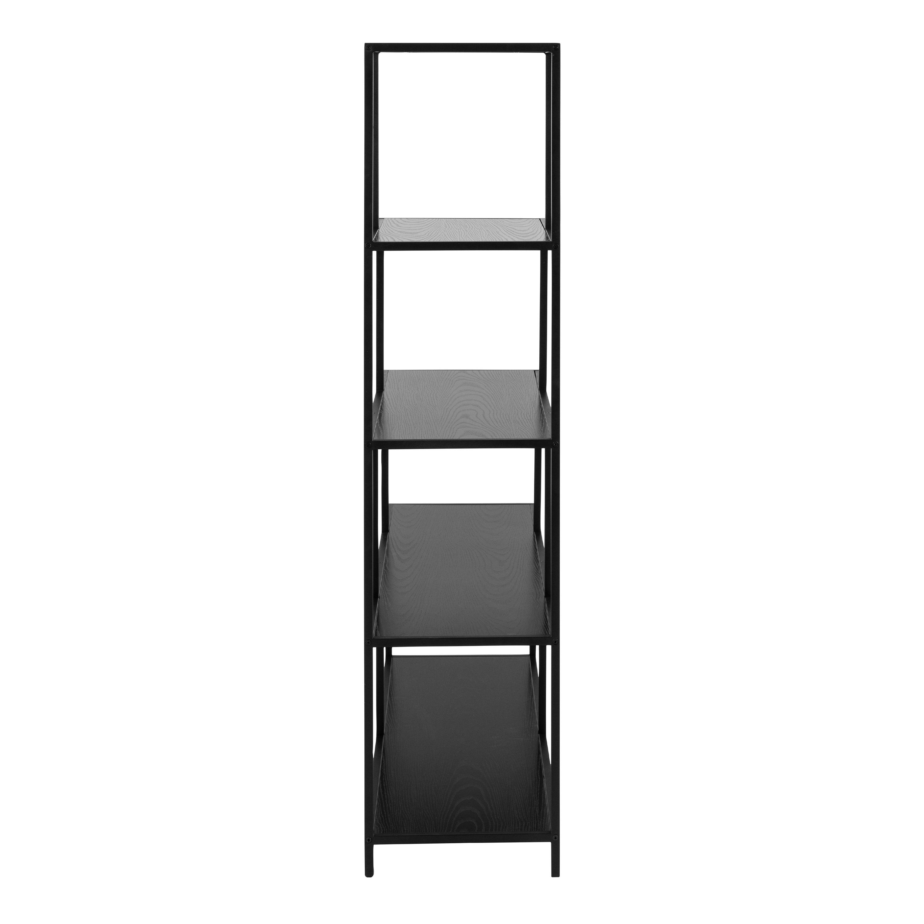 Seaford Bookcase with 4 Shelves in Black - image 3