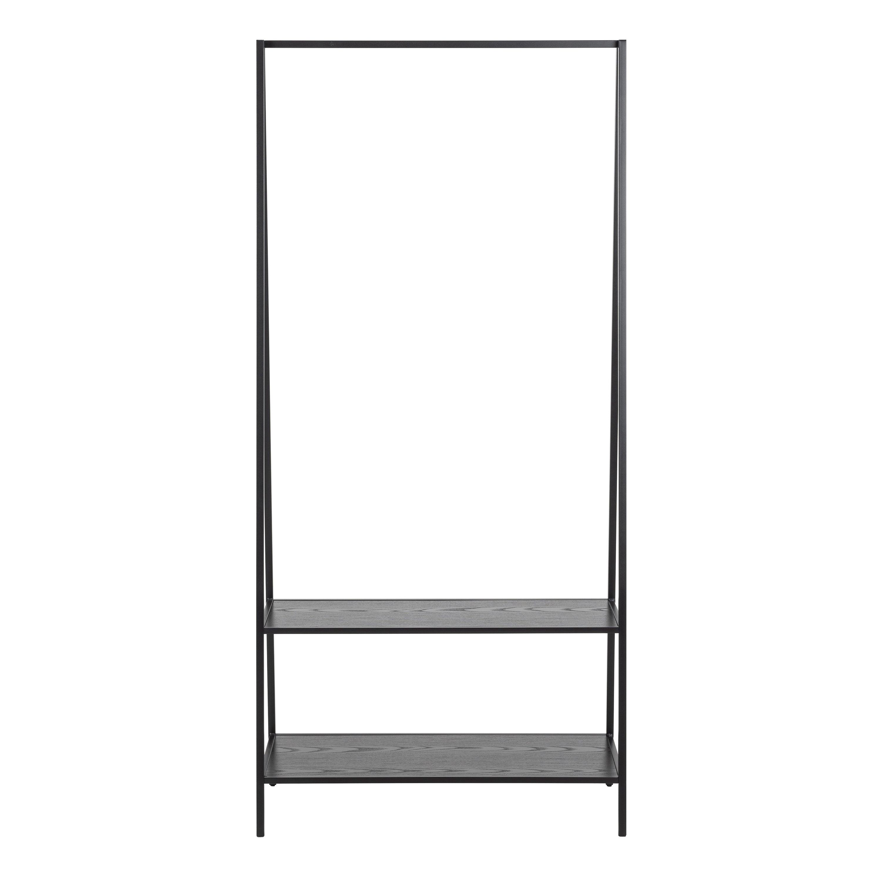 Seaford Clothes Rack with 2 shelves in Black - image 2