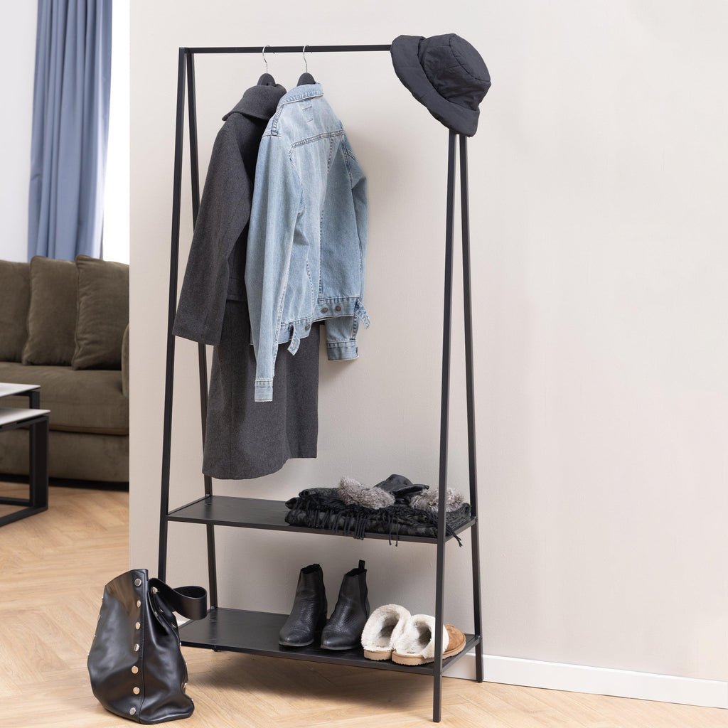 Seaford Clothes Rack with 2 shelves in Black - image 4