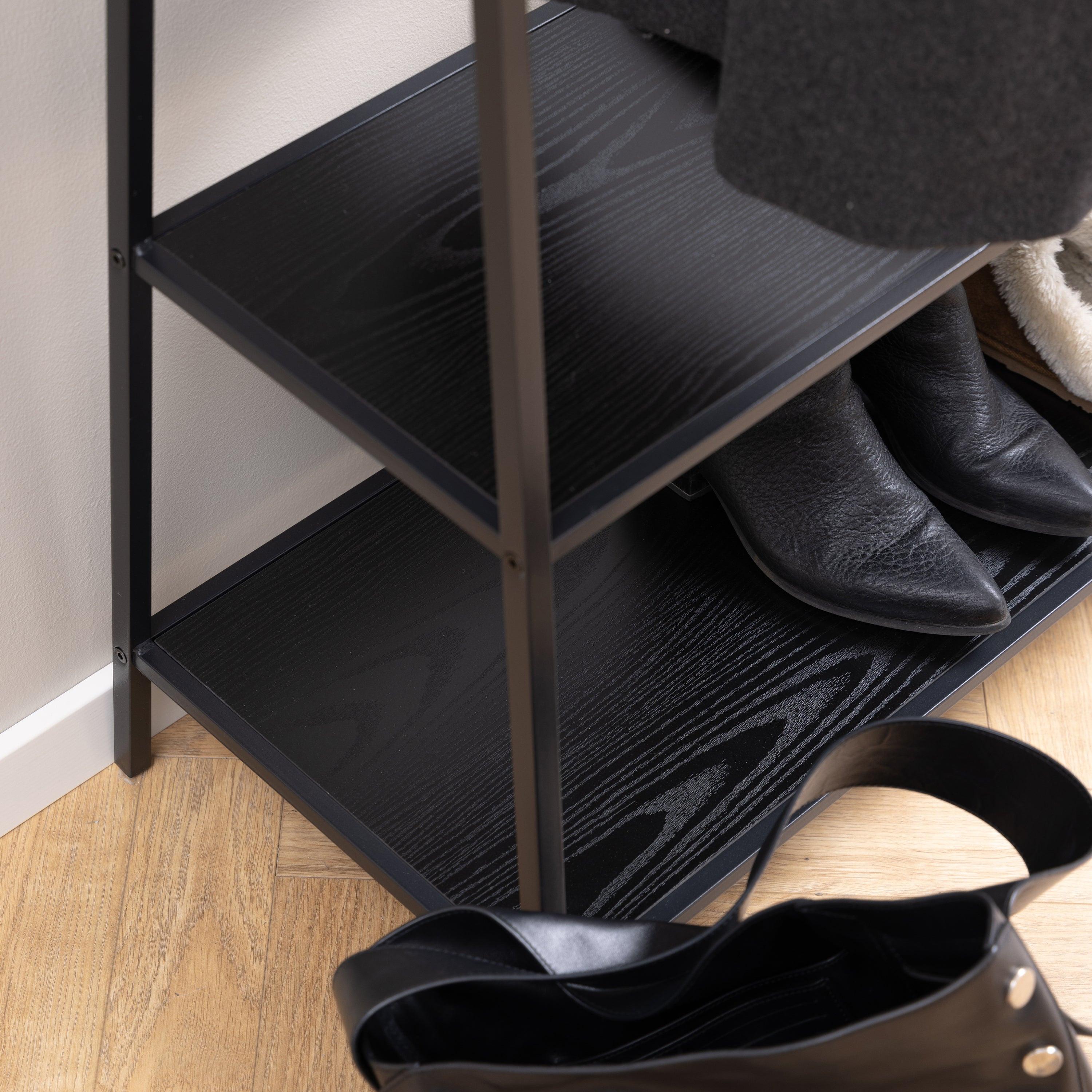 Seaford Clothes Rack with 2 shelves in Black - image 5