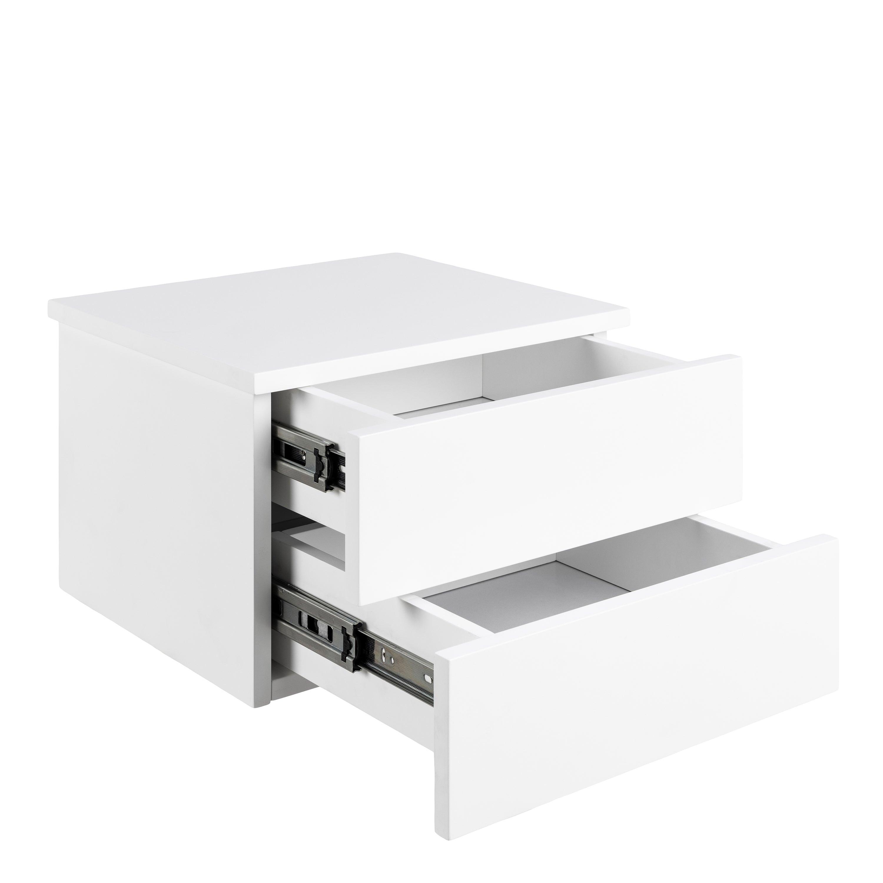 Avignon Bedside Table with 2 Drawers in White - image 4