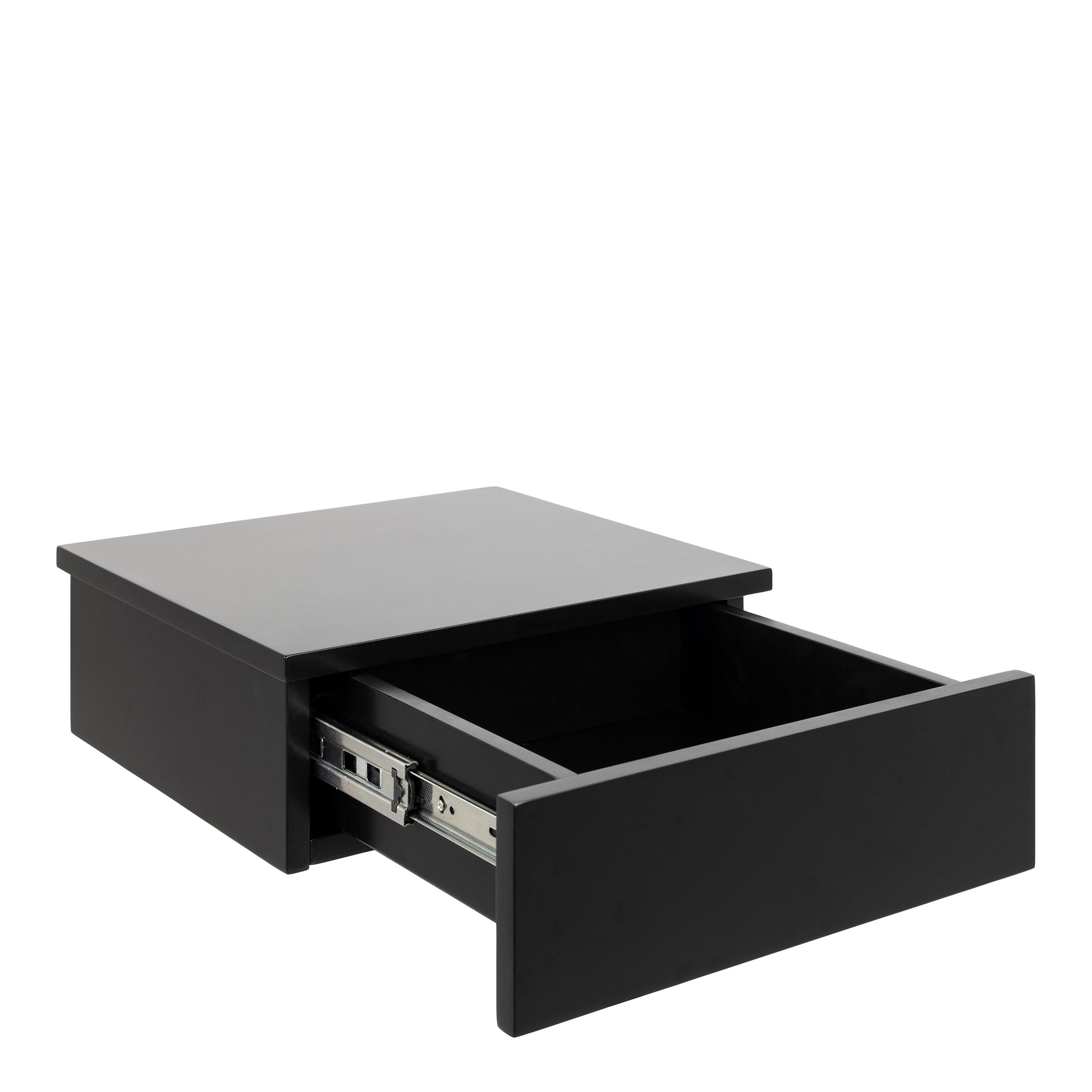Avignon Square Bedside Table with 1 Drawer in Black - image 4