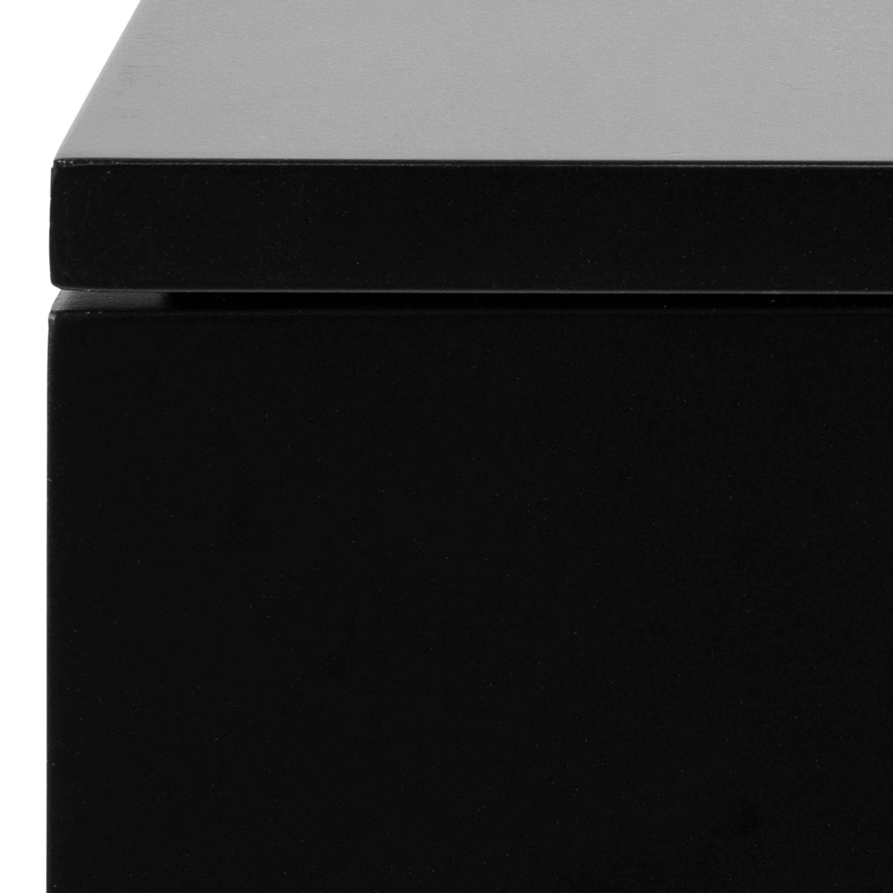 Avignon Square Bedside Table with 1 Drawer in Black - image 7