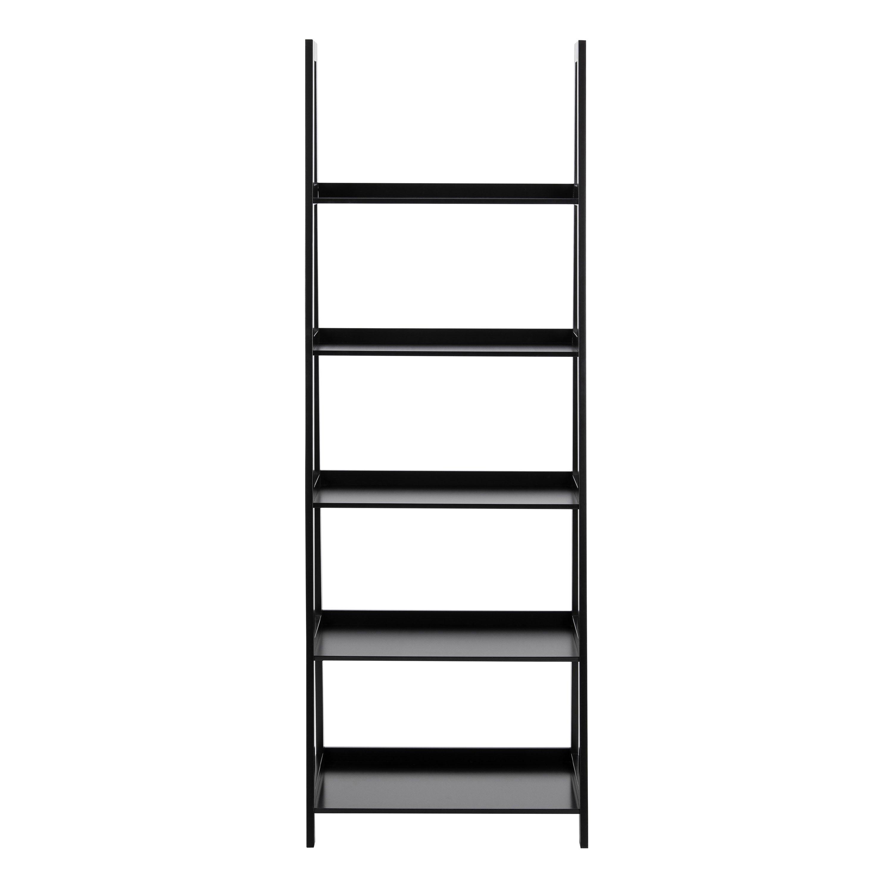 Wally Bookcase with 5 Shelves in Black - image 2